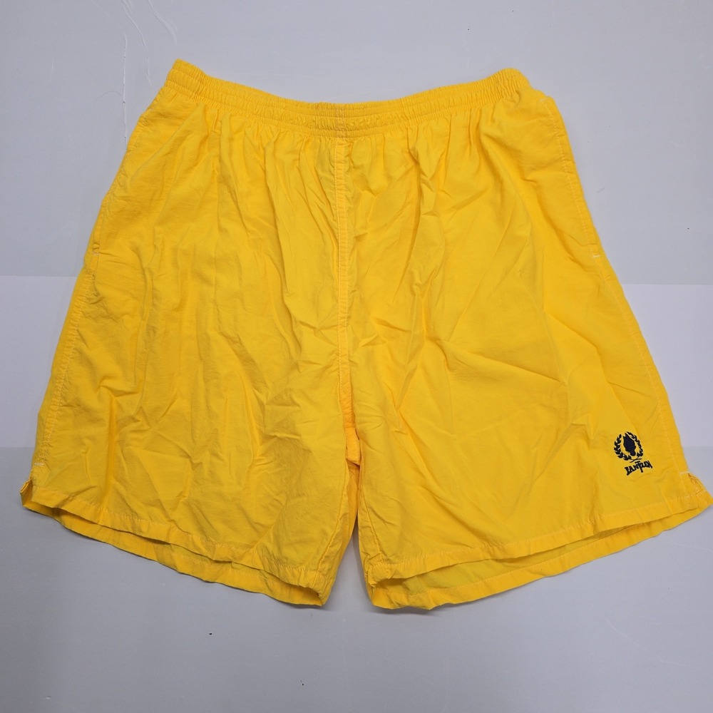 Vintage‎ Jantzen Mens Yellow Nylon Swim Trunks Board Shorts Size L 90s Retro